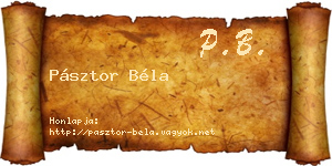 Pásztor Béla névjegykártya