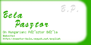 bela pasztor business card
